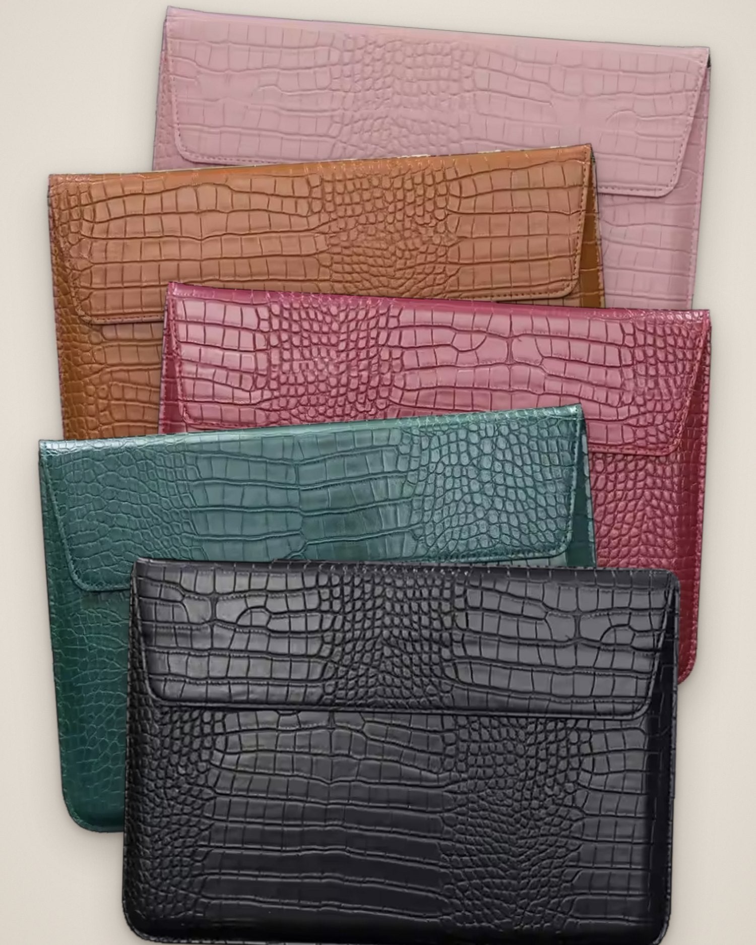 L’Enveloppe – Croc-Embossed MacBook Sleeve 13″–14.2″