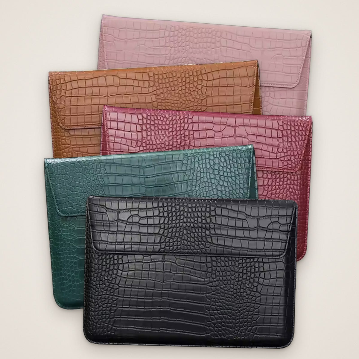 L’Enveloppe – Croc-Embossed MacBook Sleeve 13″–14.2″